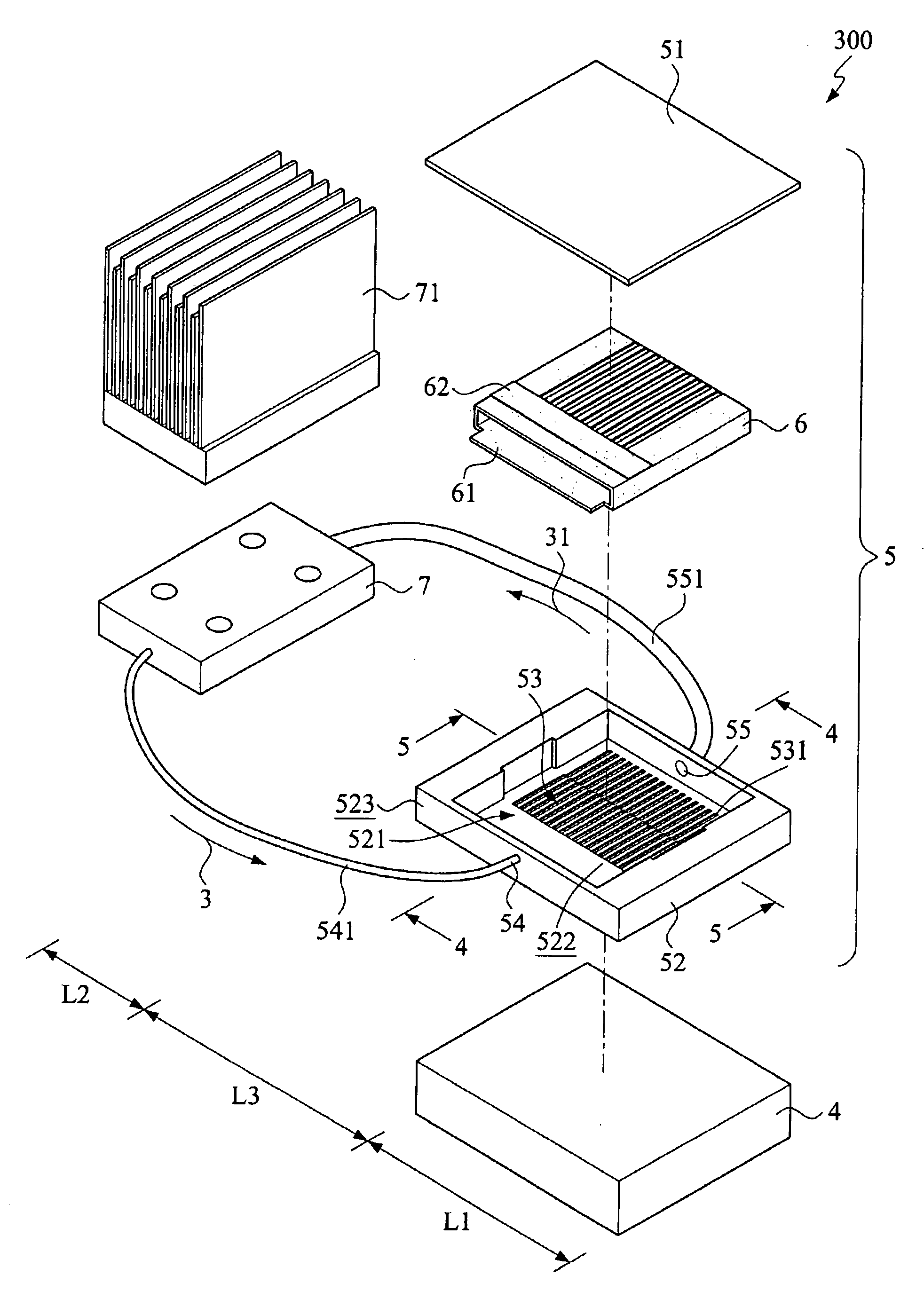 Loop heat pipe with flat evaportor