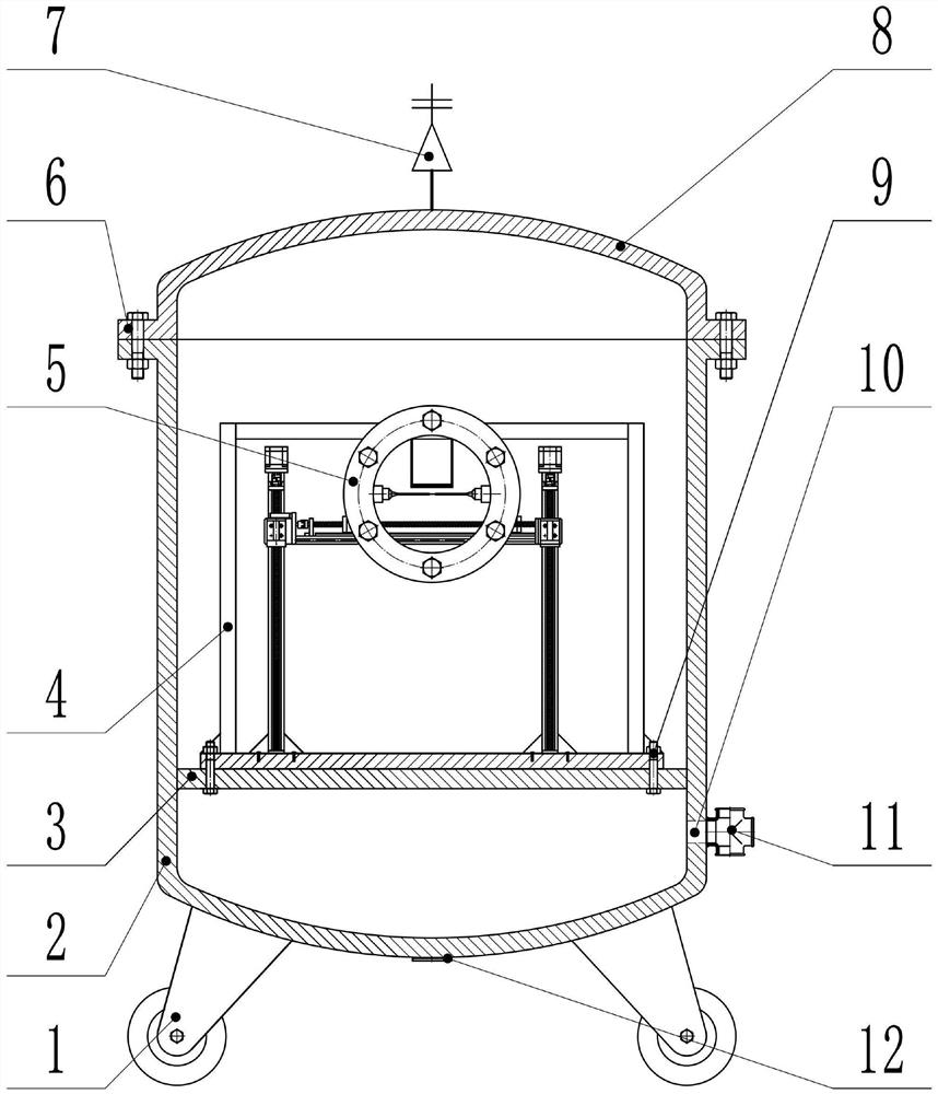 Experimental device for igniting combustible through arc discharge