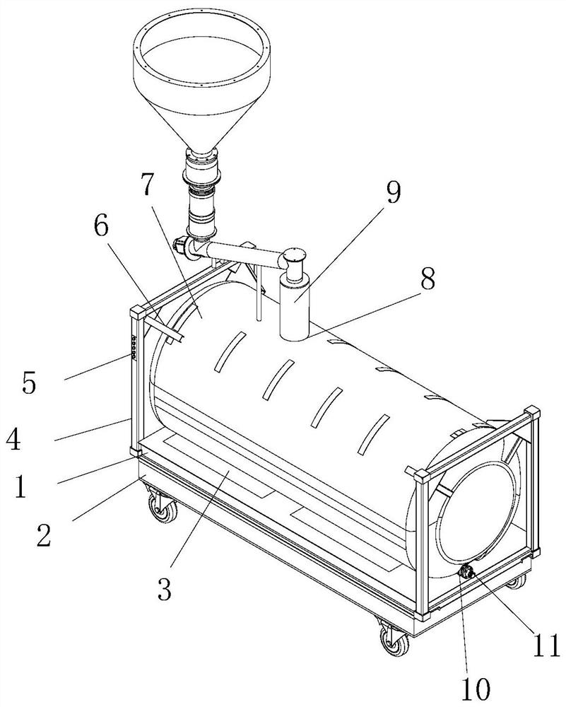 A transport tank for chemical production