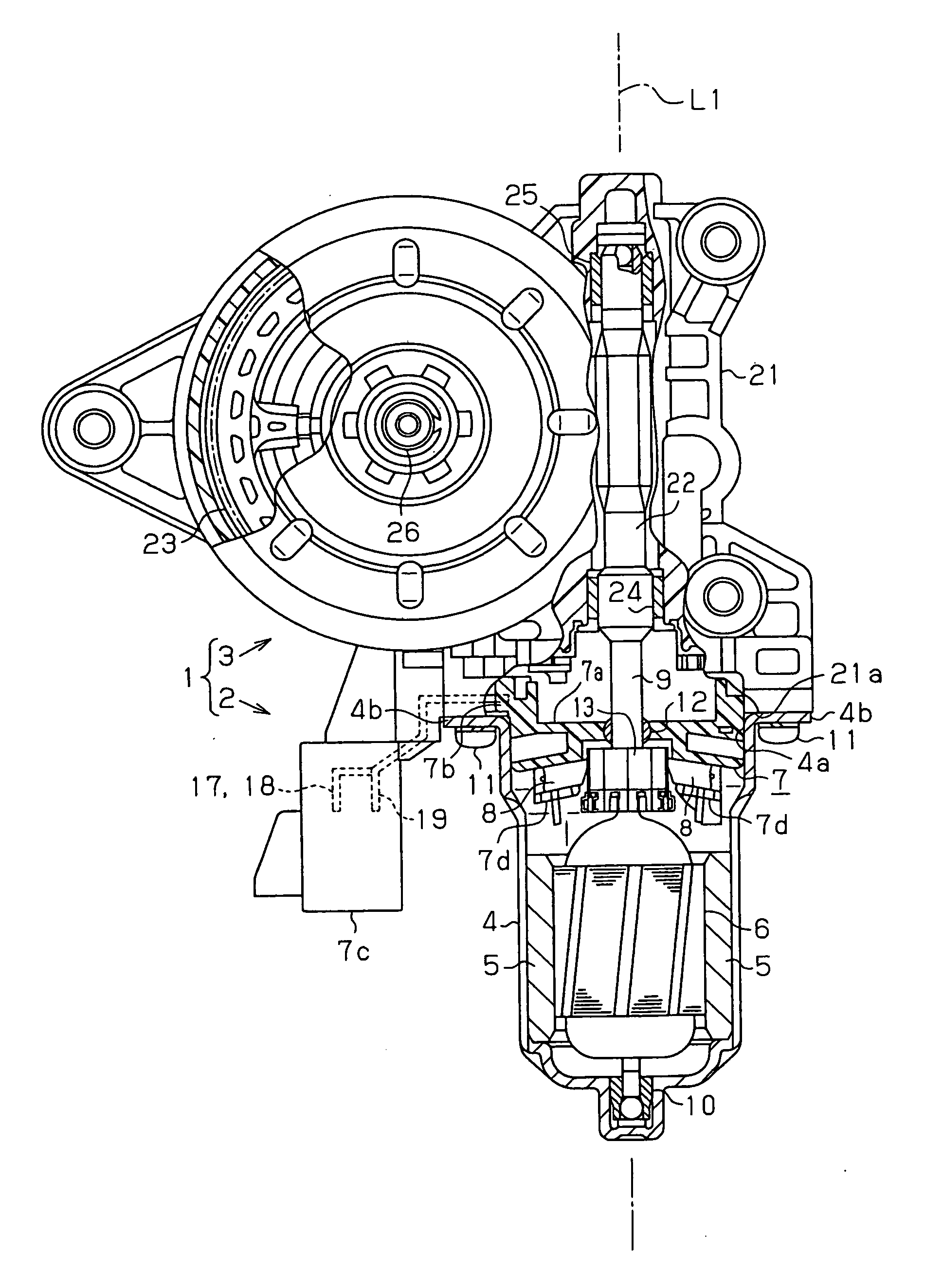 Motor and brush holder thereof