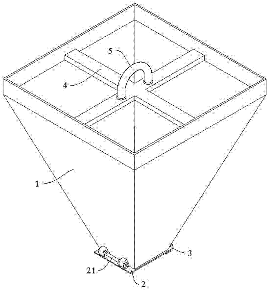 Bottom discharging type metal smelting feeding hopper