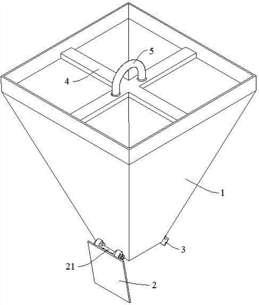 Bottom discharging type metal smelting feeding hopper