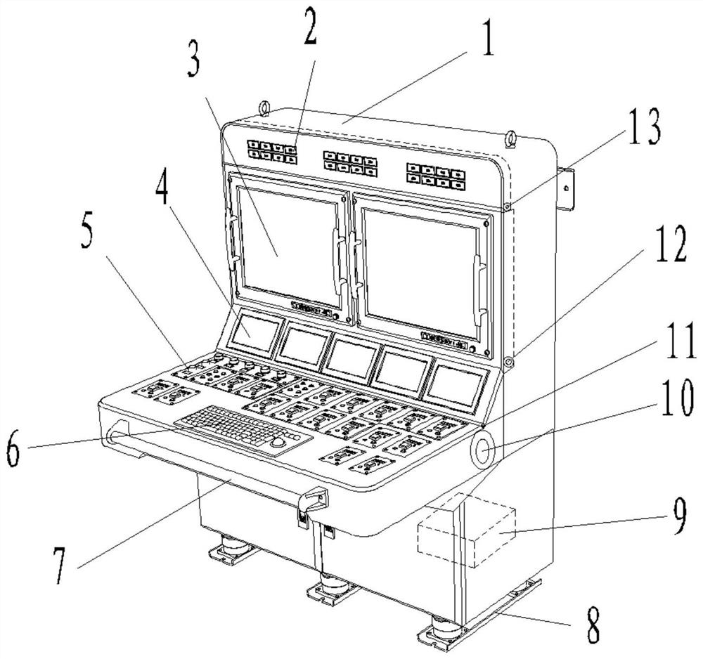 Ship centralized console simulation design system and design method