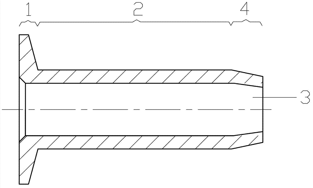 Open-contraction brake block rivet and production method thereof