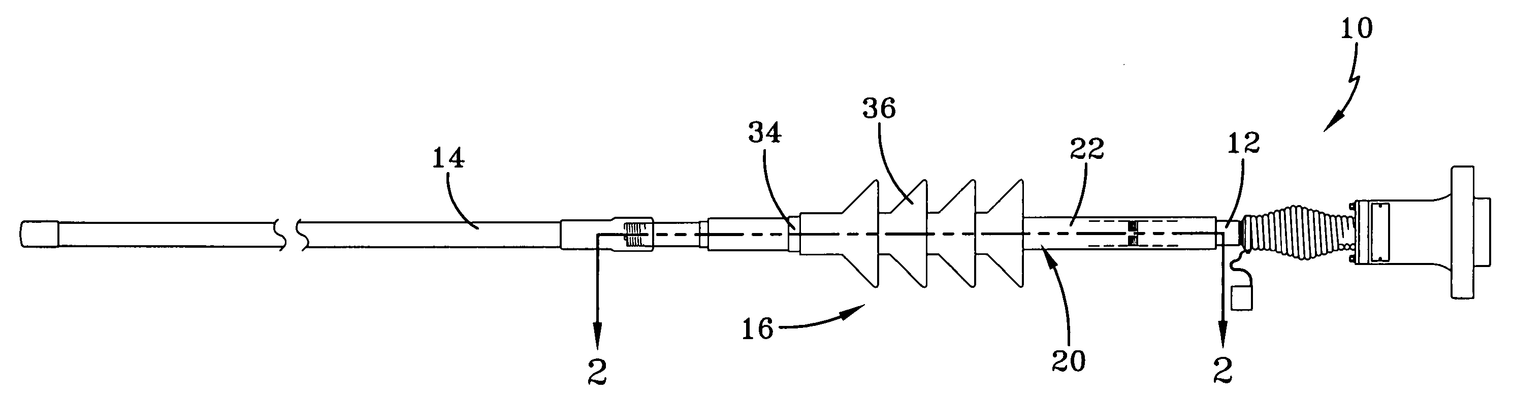 Whip antenna high voltage protection device with an integrated electric charge bleed-off system