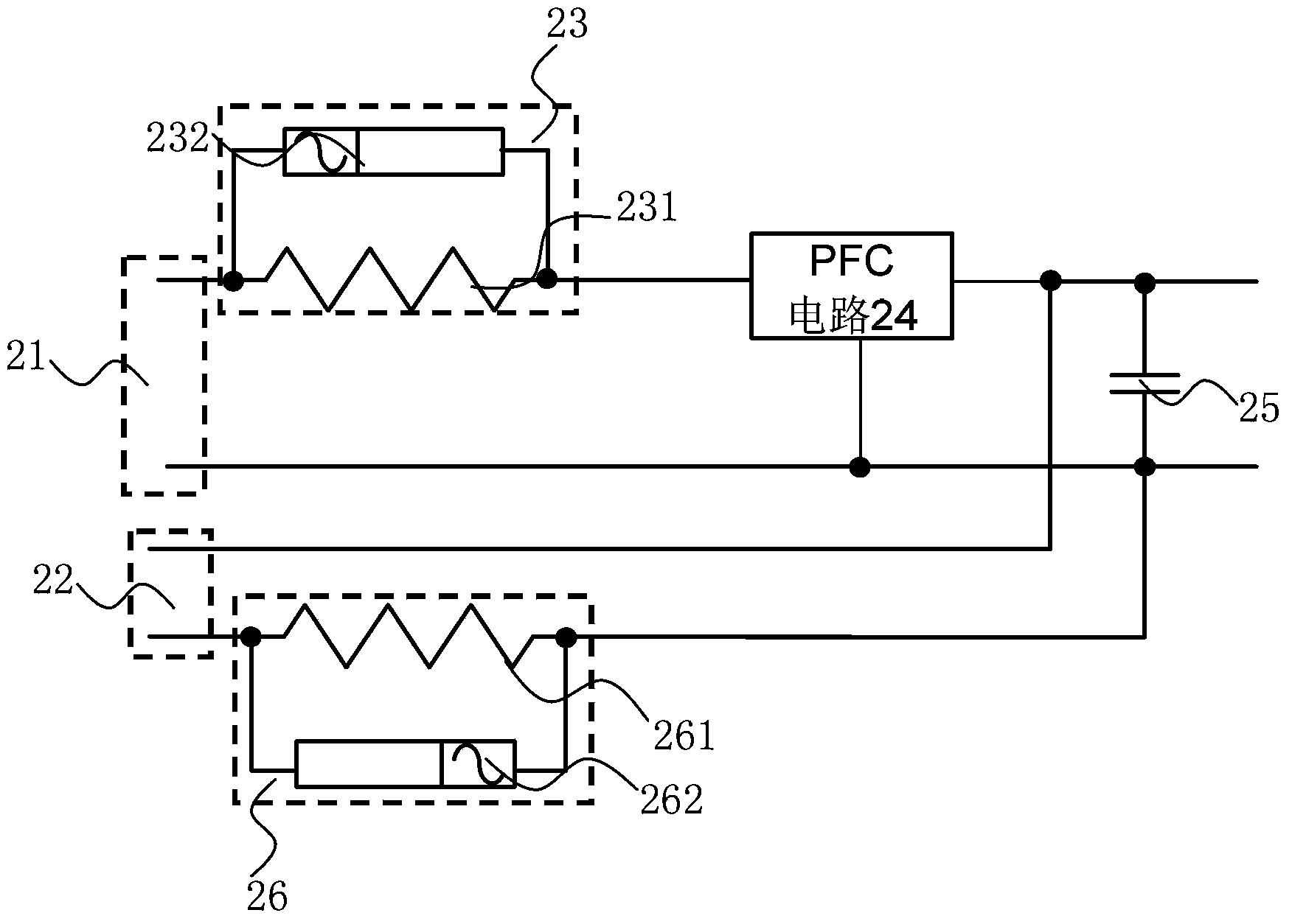 Double-input power source and corresponding network device