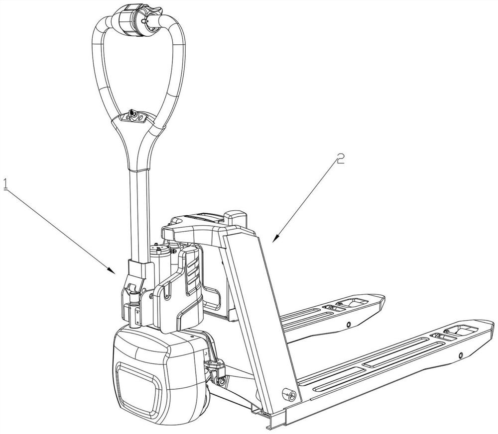 A battery structure and a transport vehicle equipped with the battery