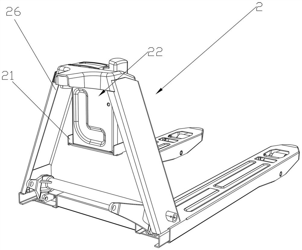 A battery structure and a transport vehicle equipped with the battery