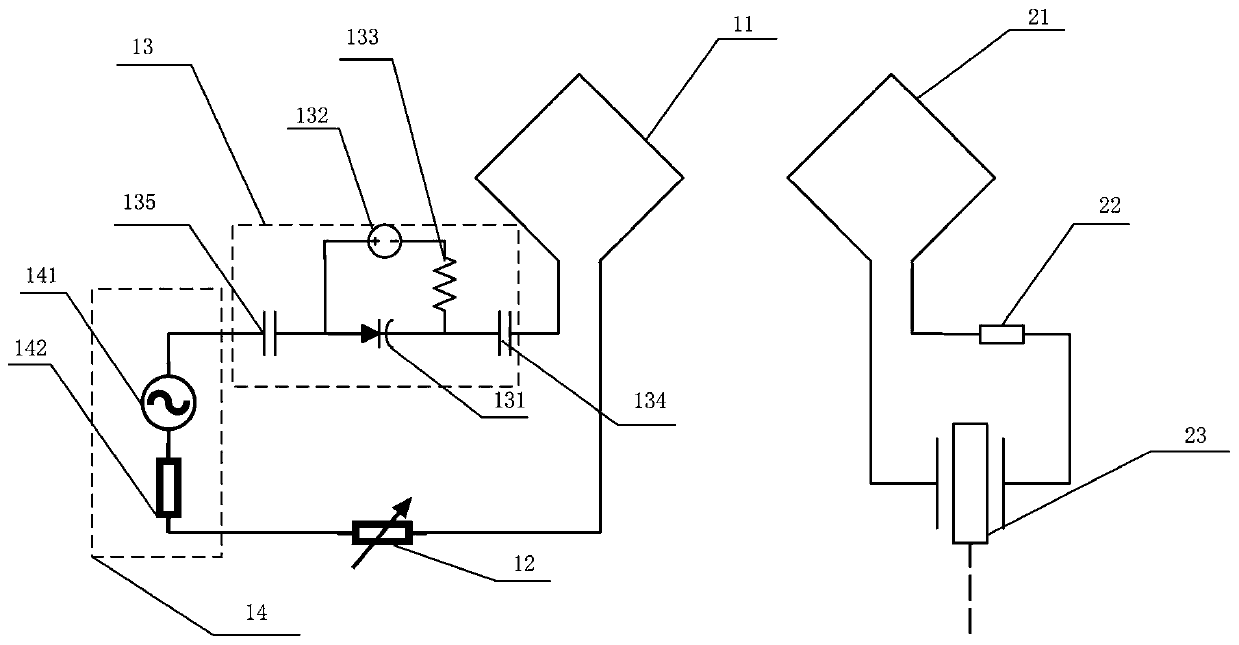 Long-distance LC passive wireless sensing system