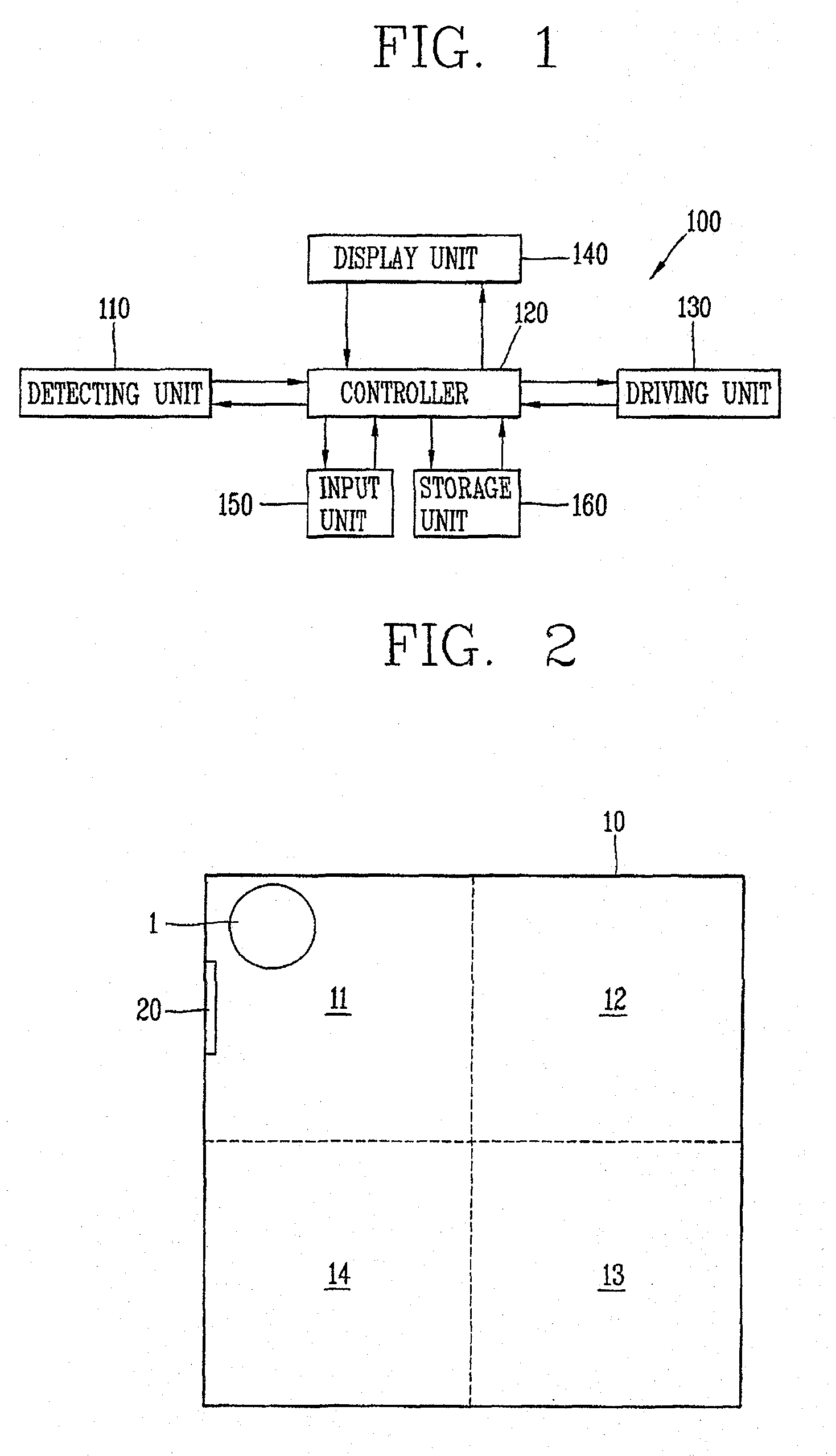 Detecting apparatus of robot cleaner and controlling method of robot cleaner