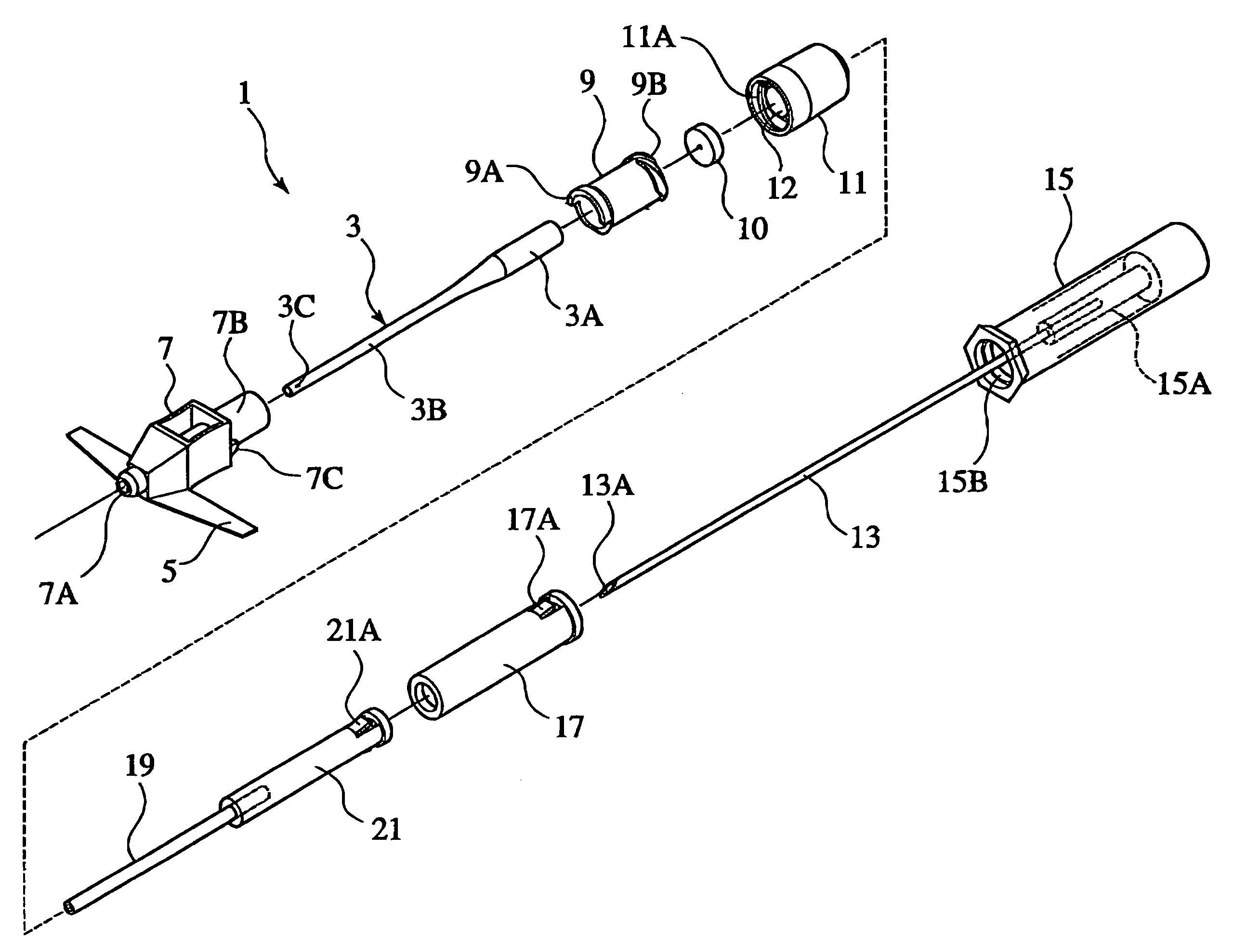 Indwelling catheter set