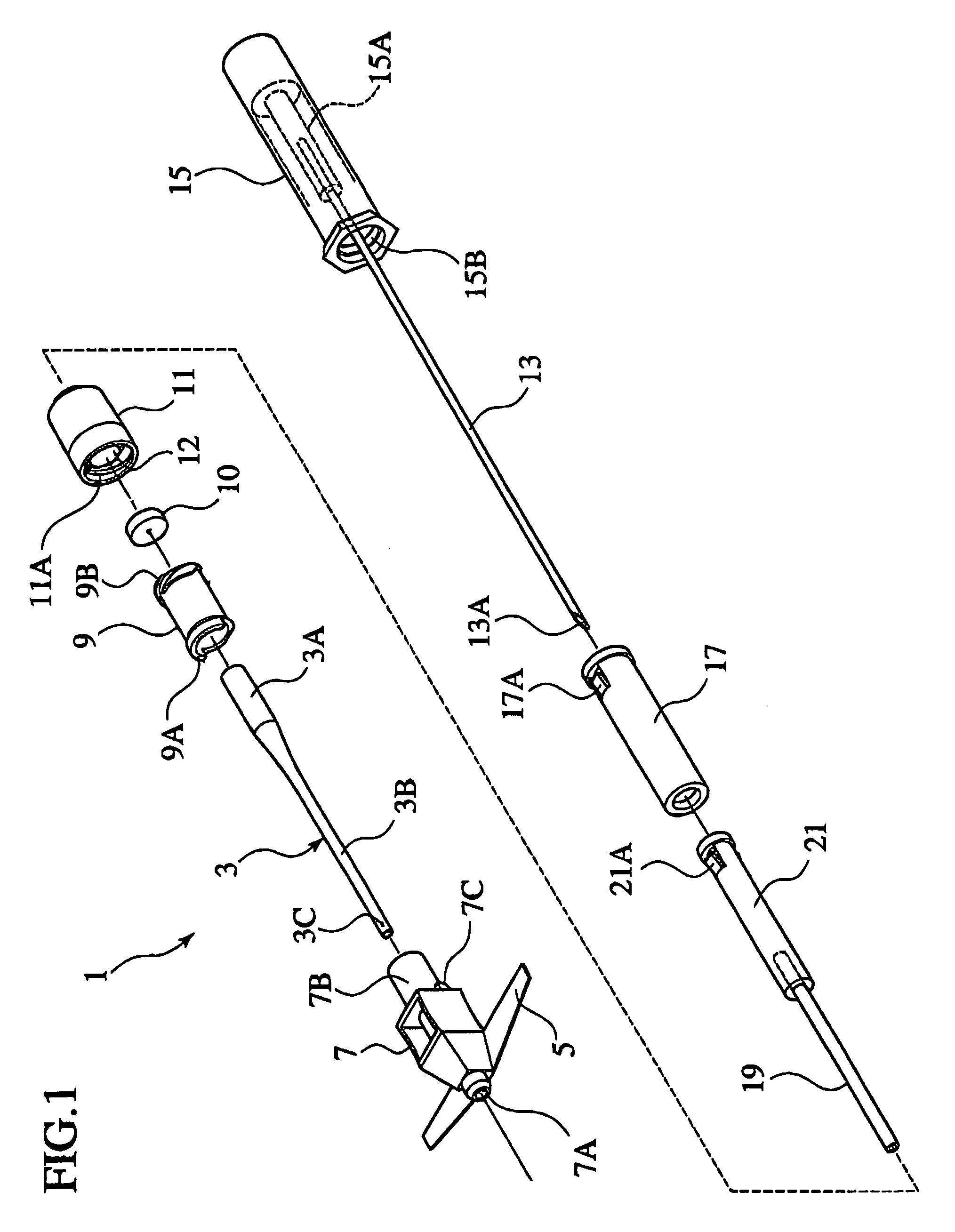 Indwelling catheter set