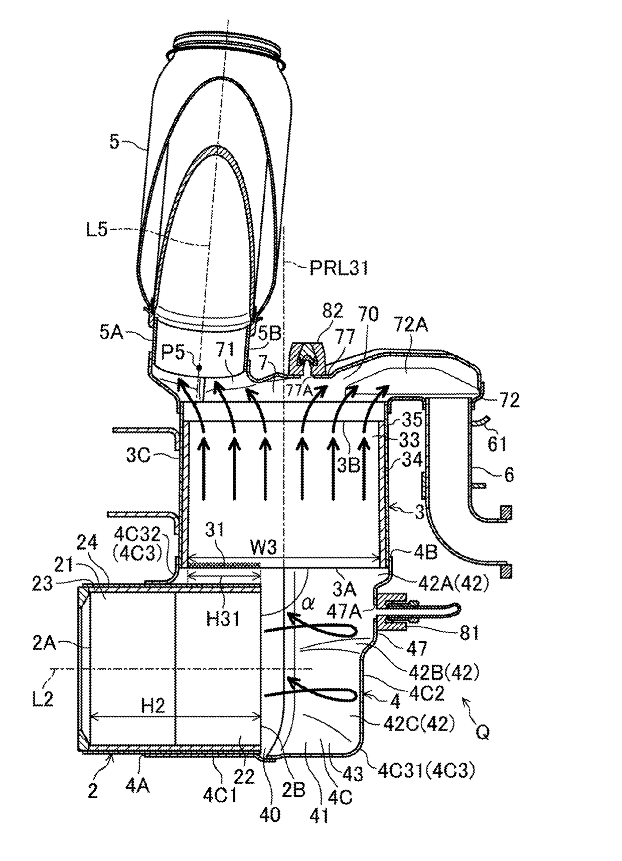 Exhaust device of engine