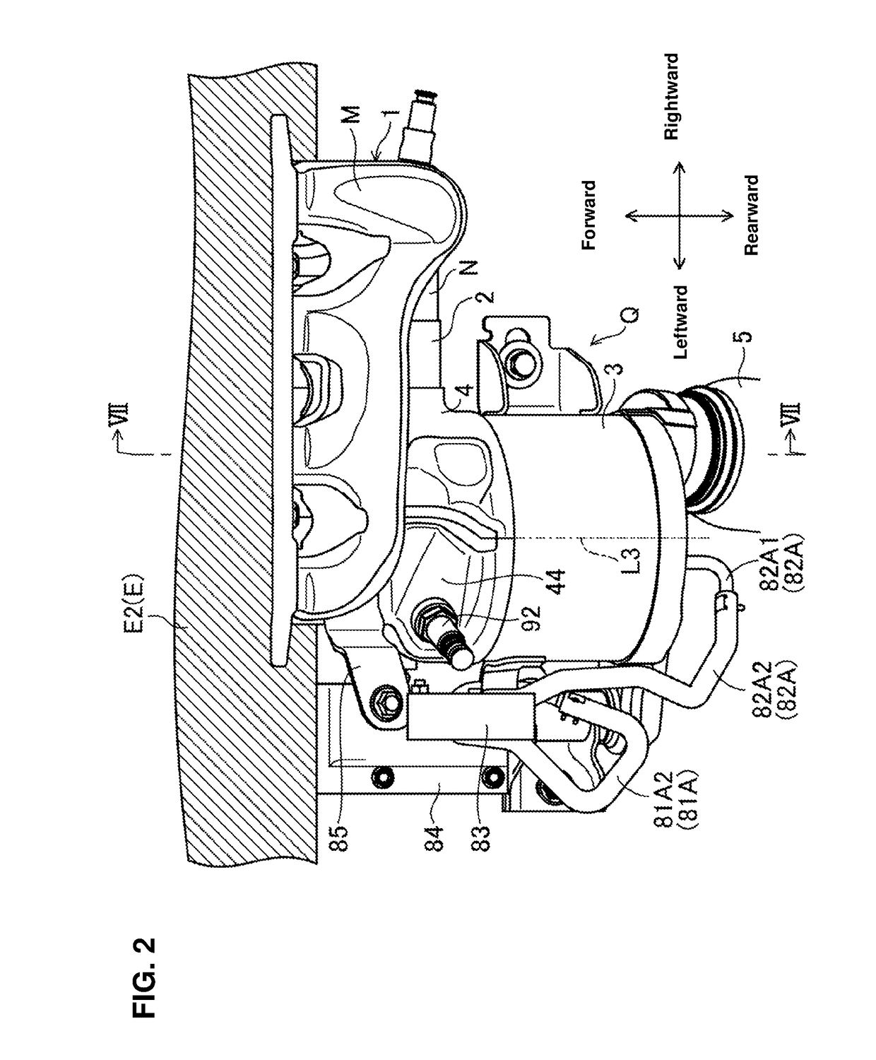 Exhaust device of engine