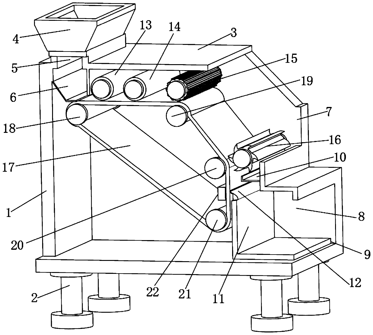 Carding machine for effectively cleaning cotton ball of cotton raw materials