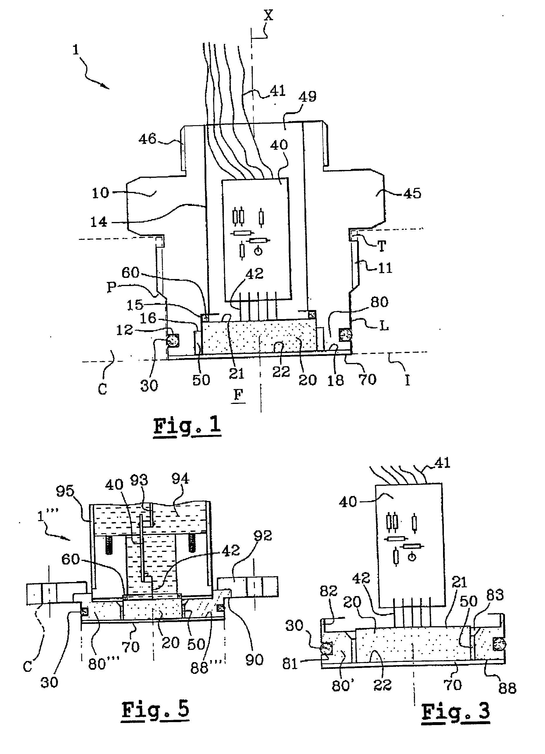 Measurement device including a pressure sensor