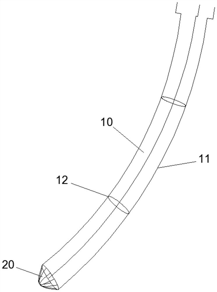 Endotracheal intubation guide core and endotracheal intubation assembly