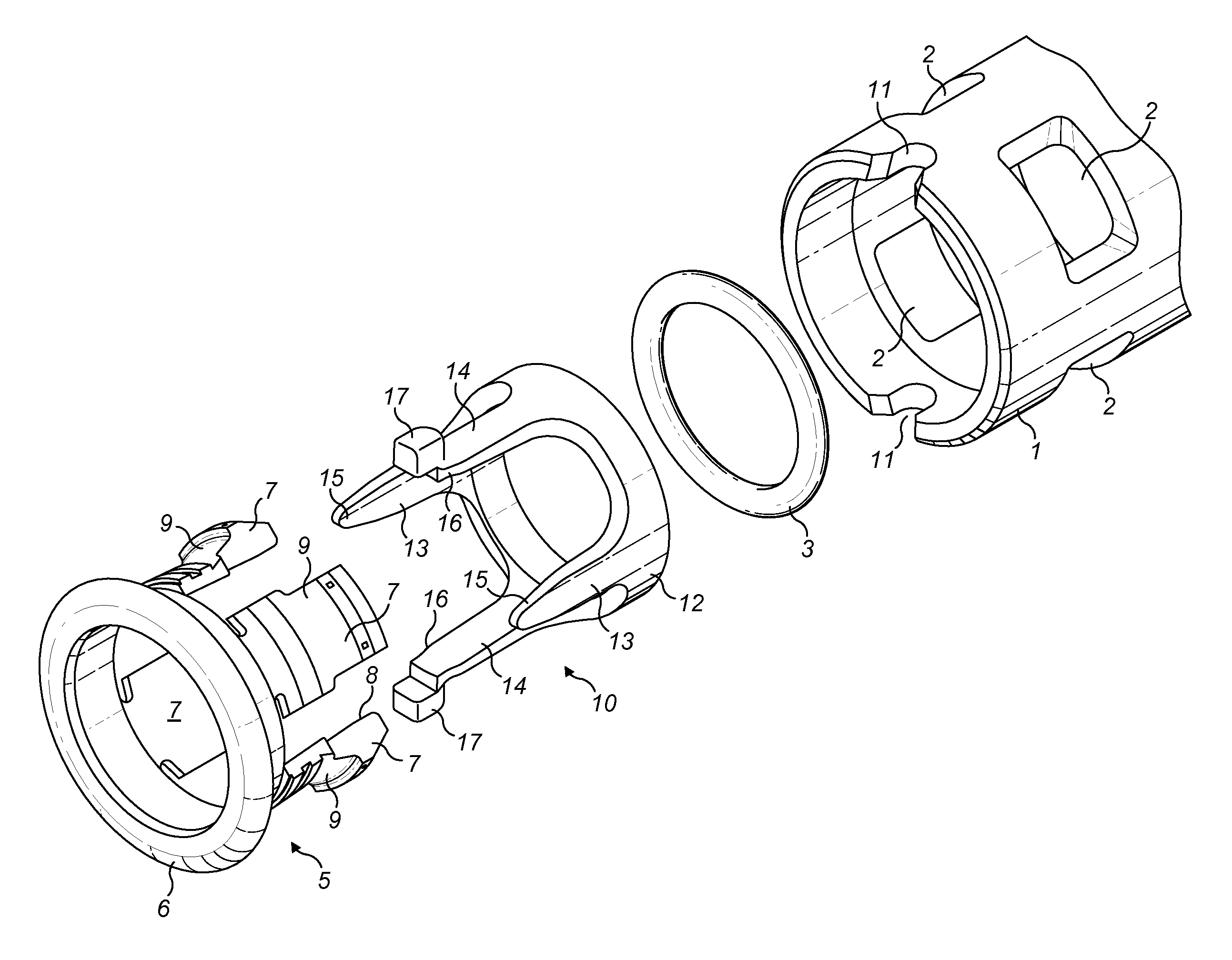 Tube coupling having an improved collet alignment