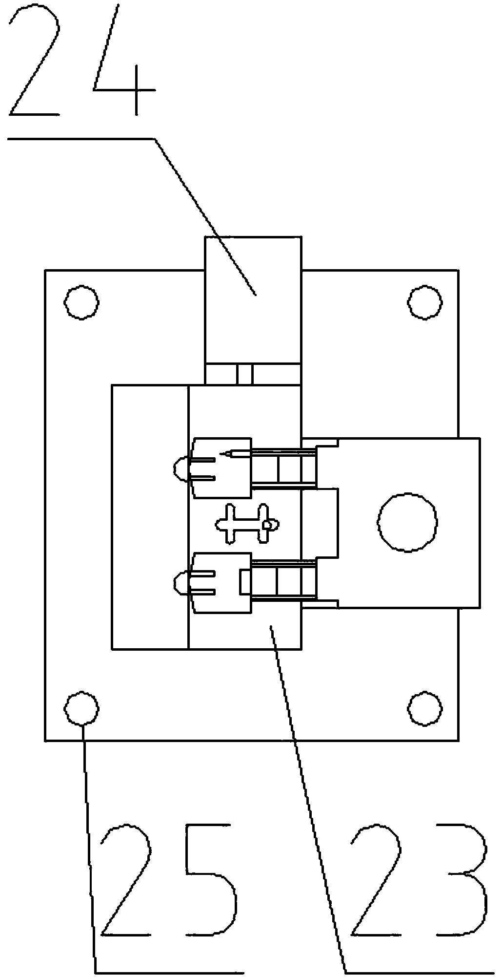 Acid treatment big hook injection molding device and injection molding method thereof