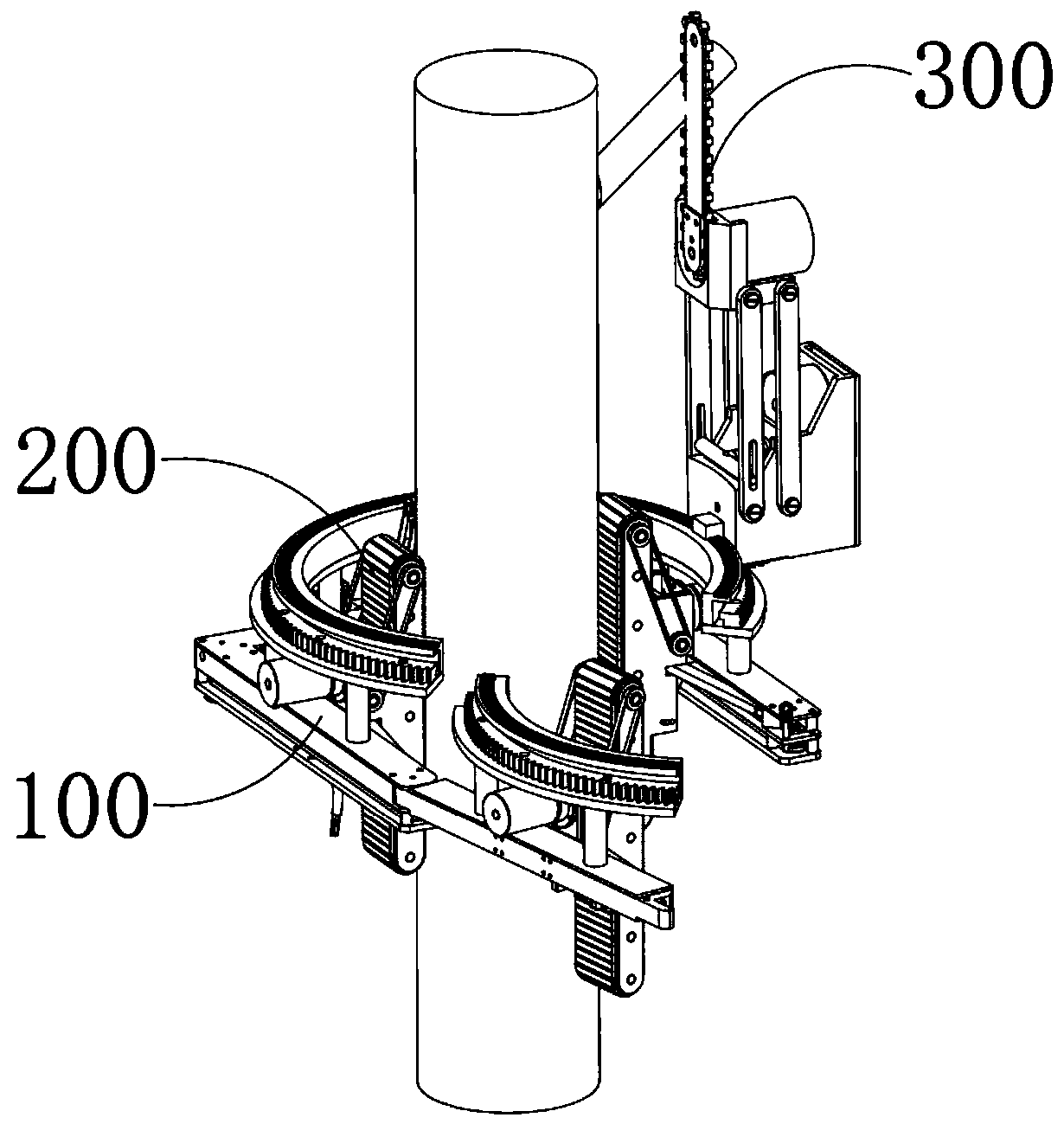 Crawler type automatic climbing tree pruning method