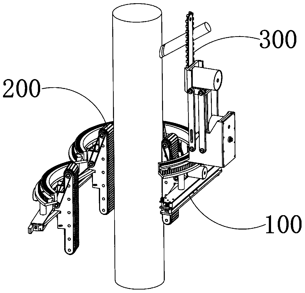 Crawler type automatic climbing tree pruning method