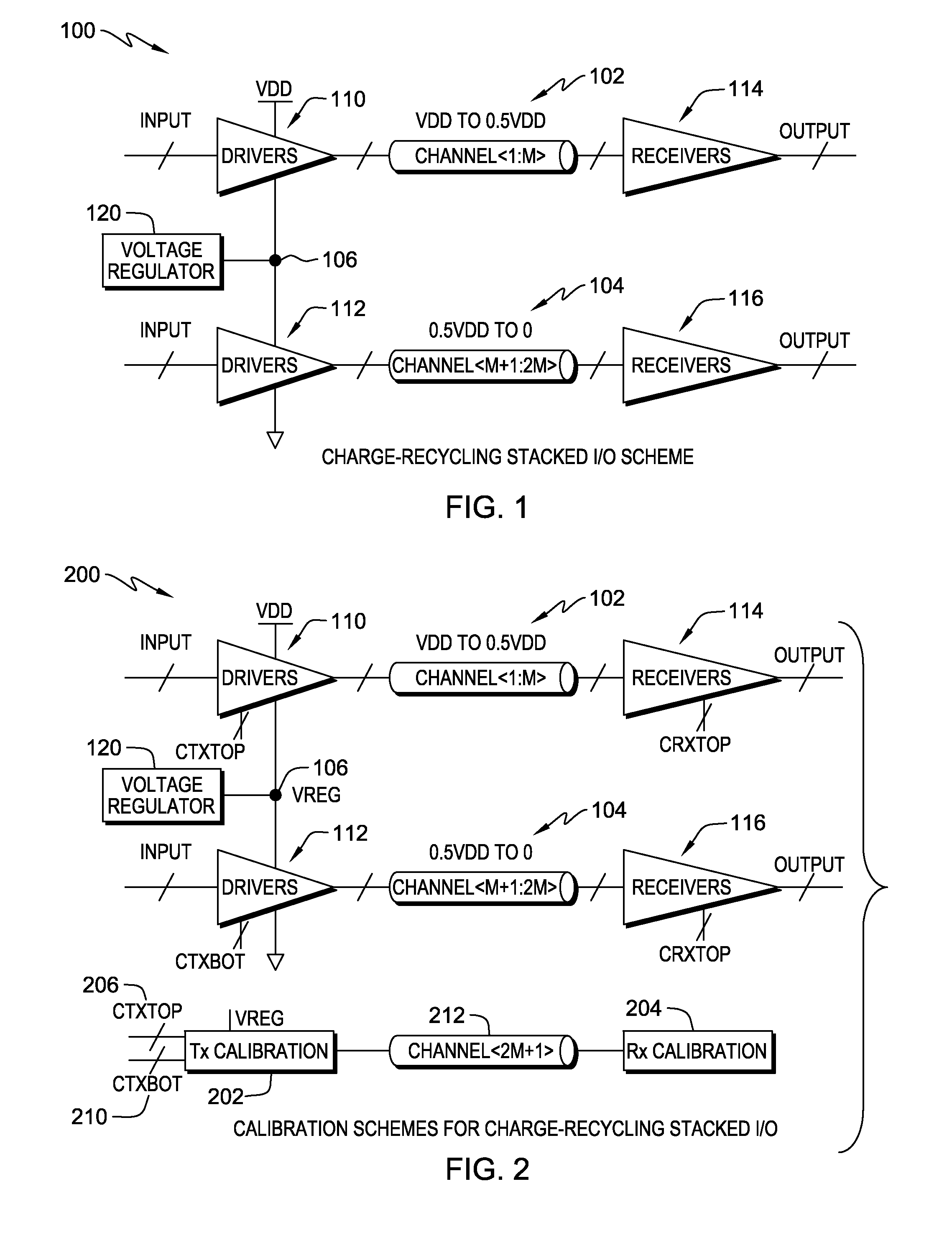 Calibration schemes for charge-recycling stacked voltage domains