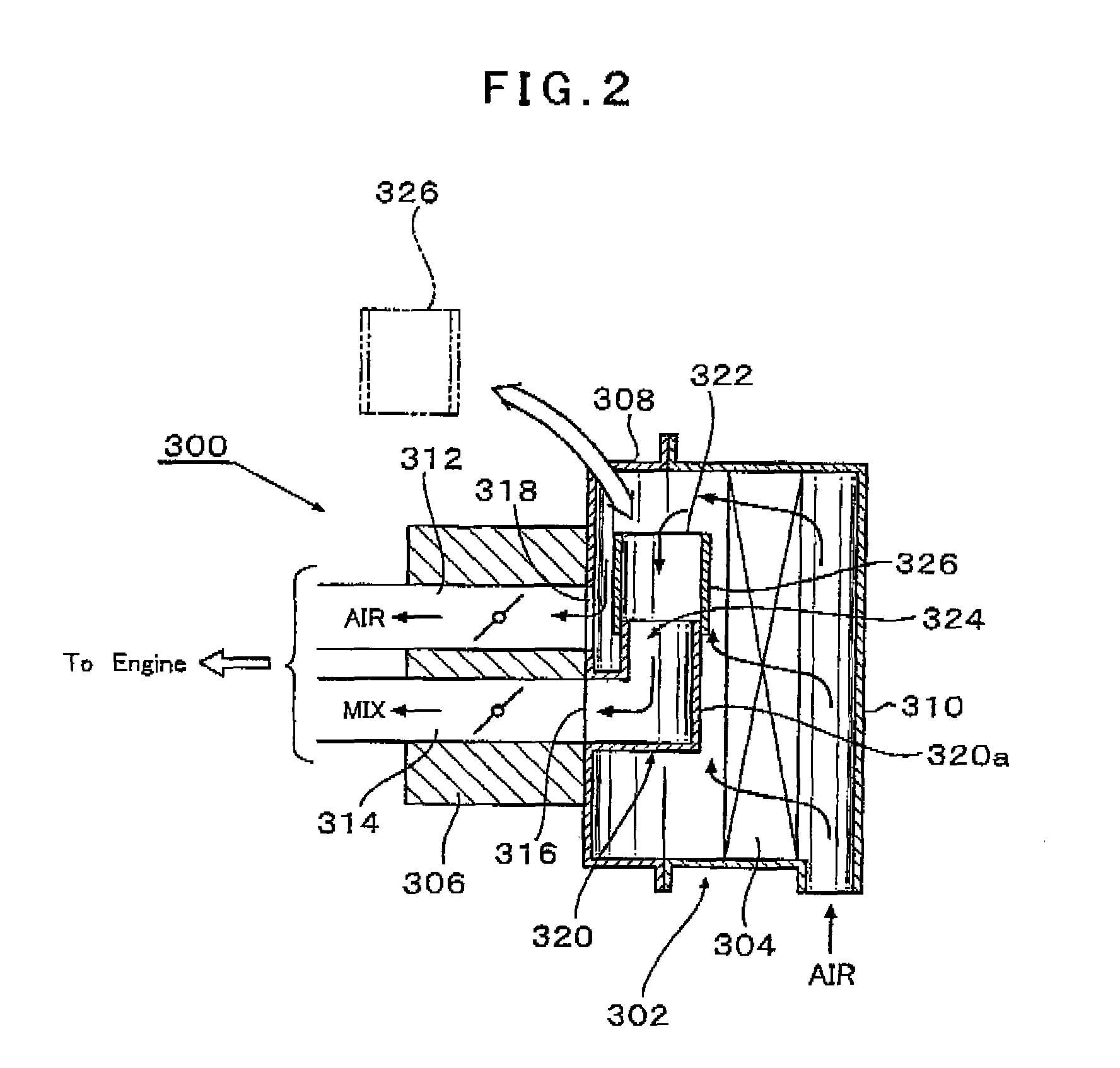 Air cleaner for two-stroke internal combustion engine and method of tuning the length of air-fuel mixture passage by using the air cleaner