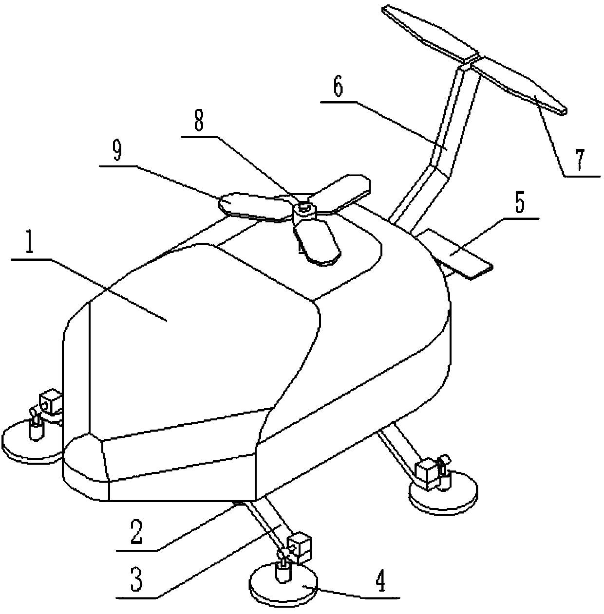 Water, land and air amphibious robot