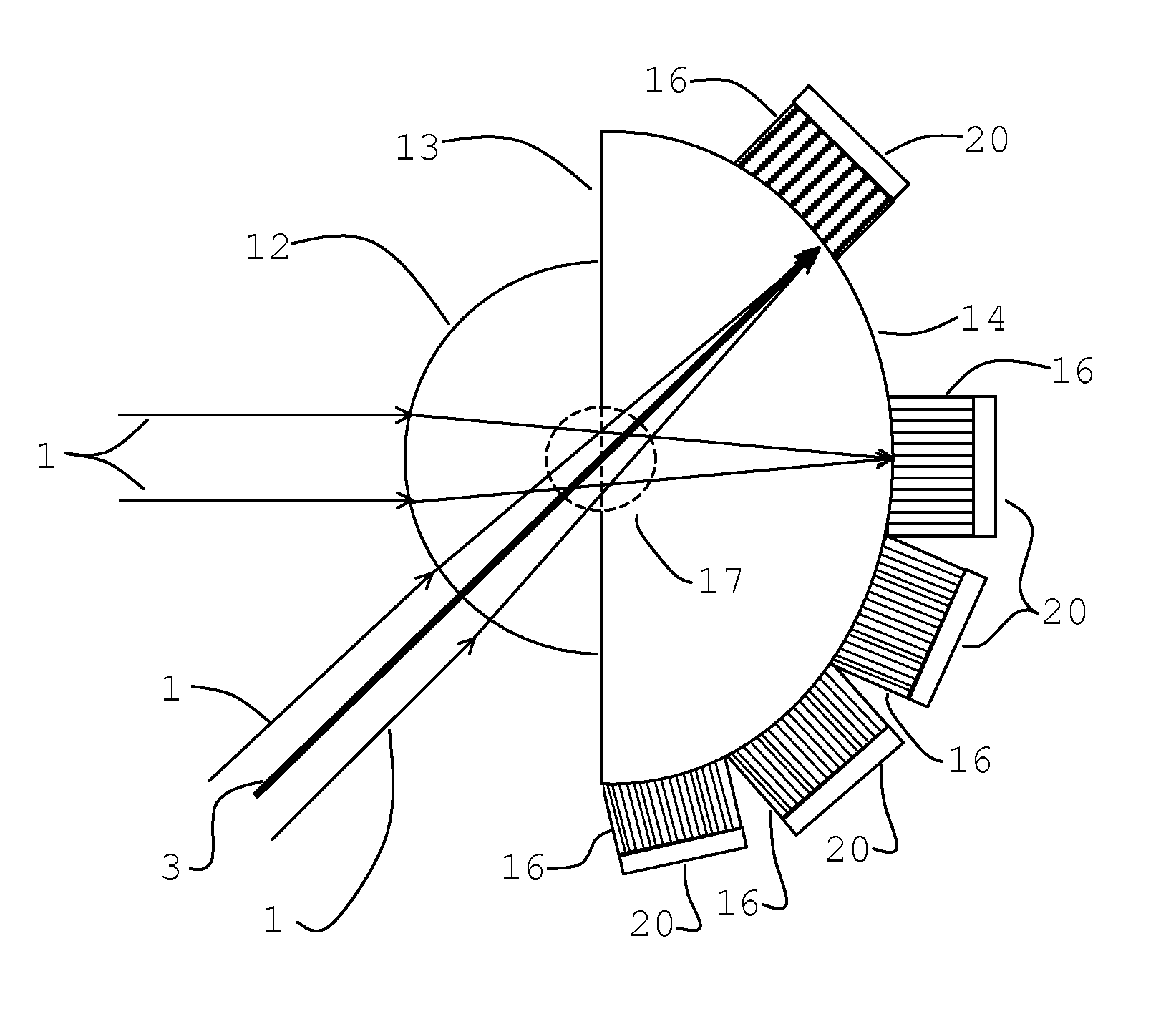 Two Pi solid angle high resolution optical system