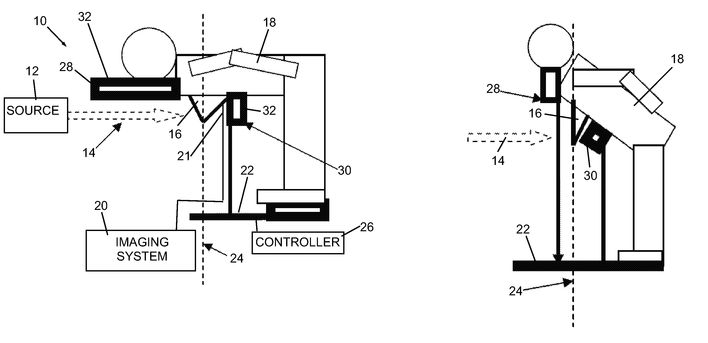 Support system for breast irradiation