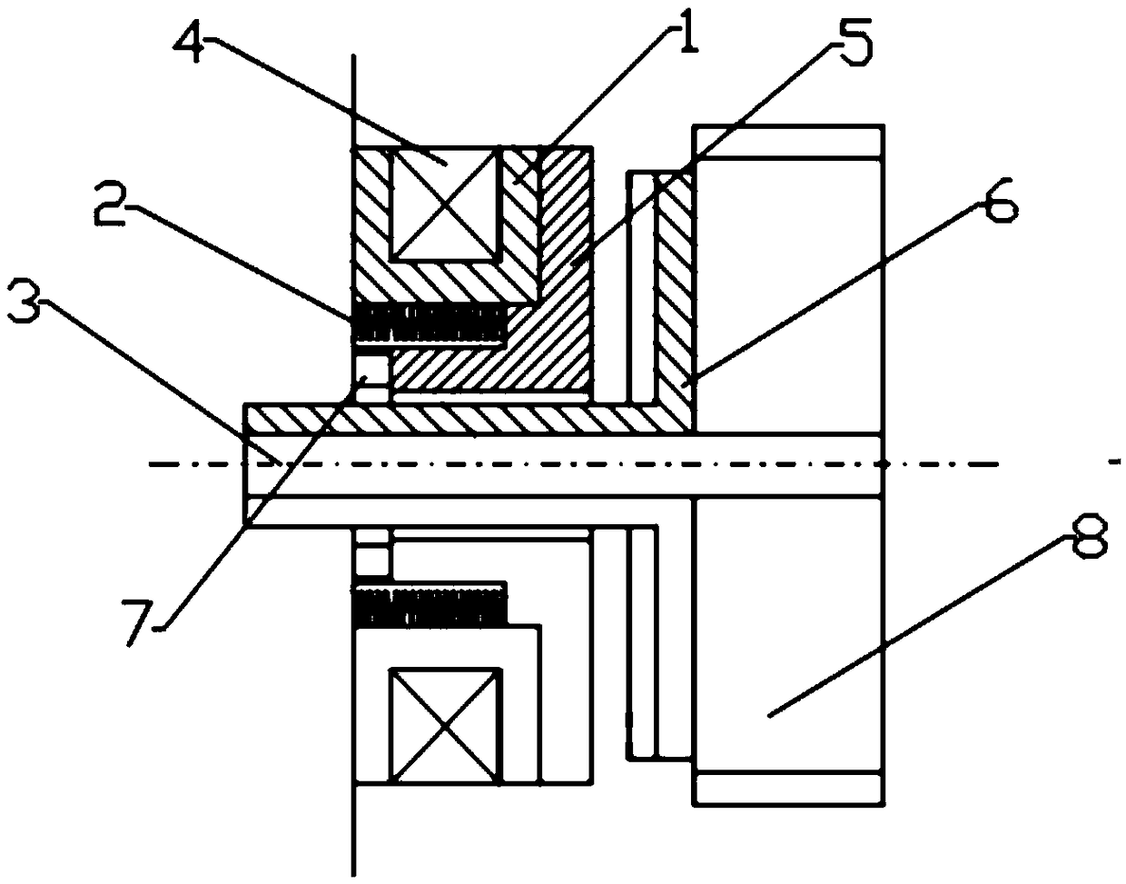 Disc type brake device structure in robot joint module