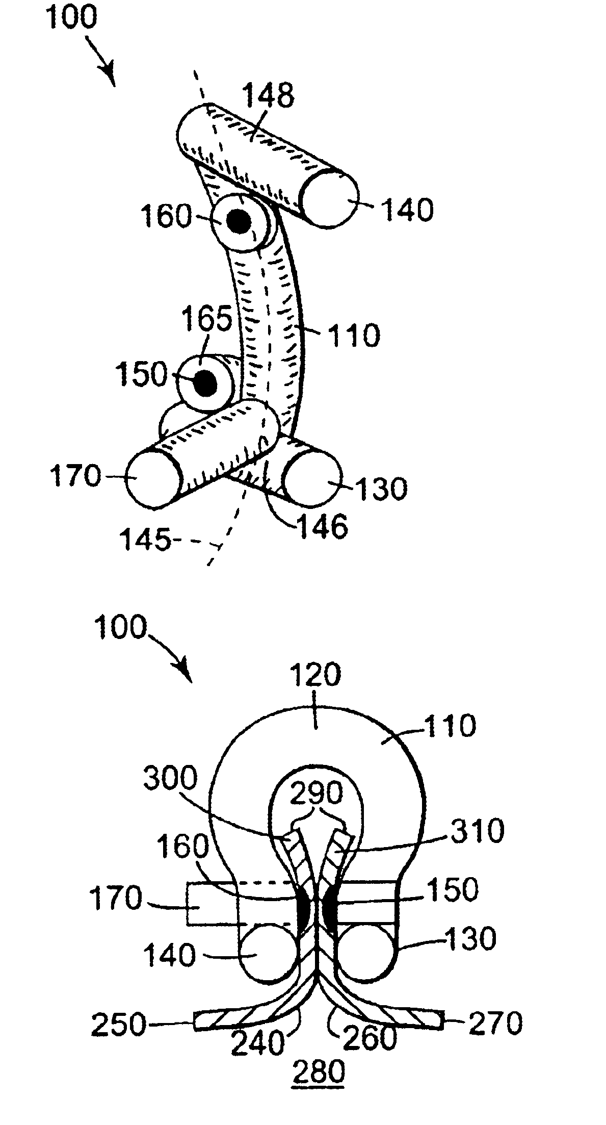 Device for creating an anastomosis, including penetration structure and eversion structure