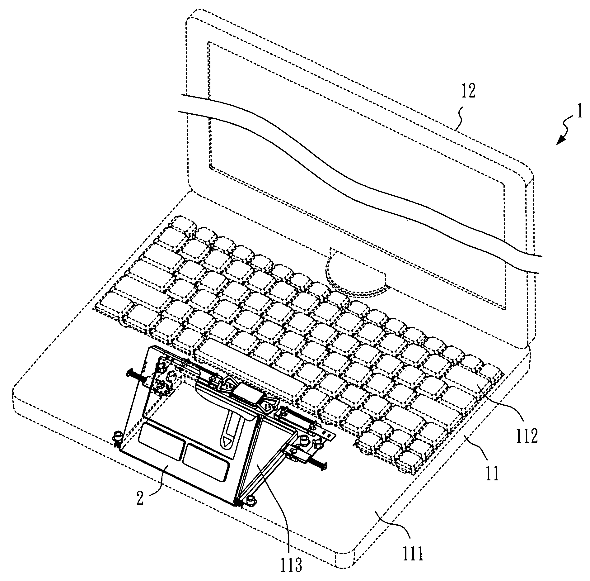 Swivel display inclining structure