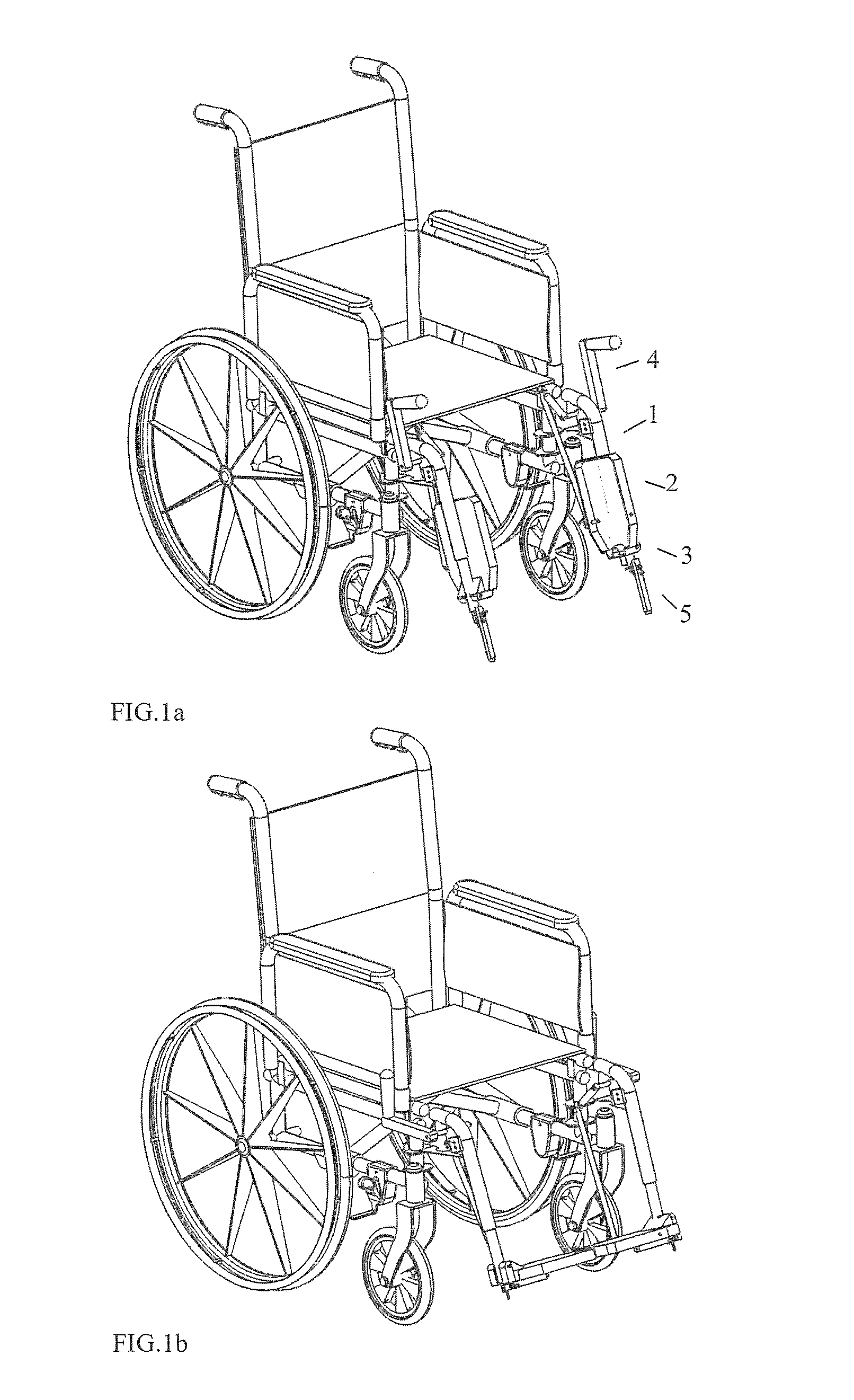 Stand-Assist Manual Wheelchair Footrest Retraction Device