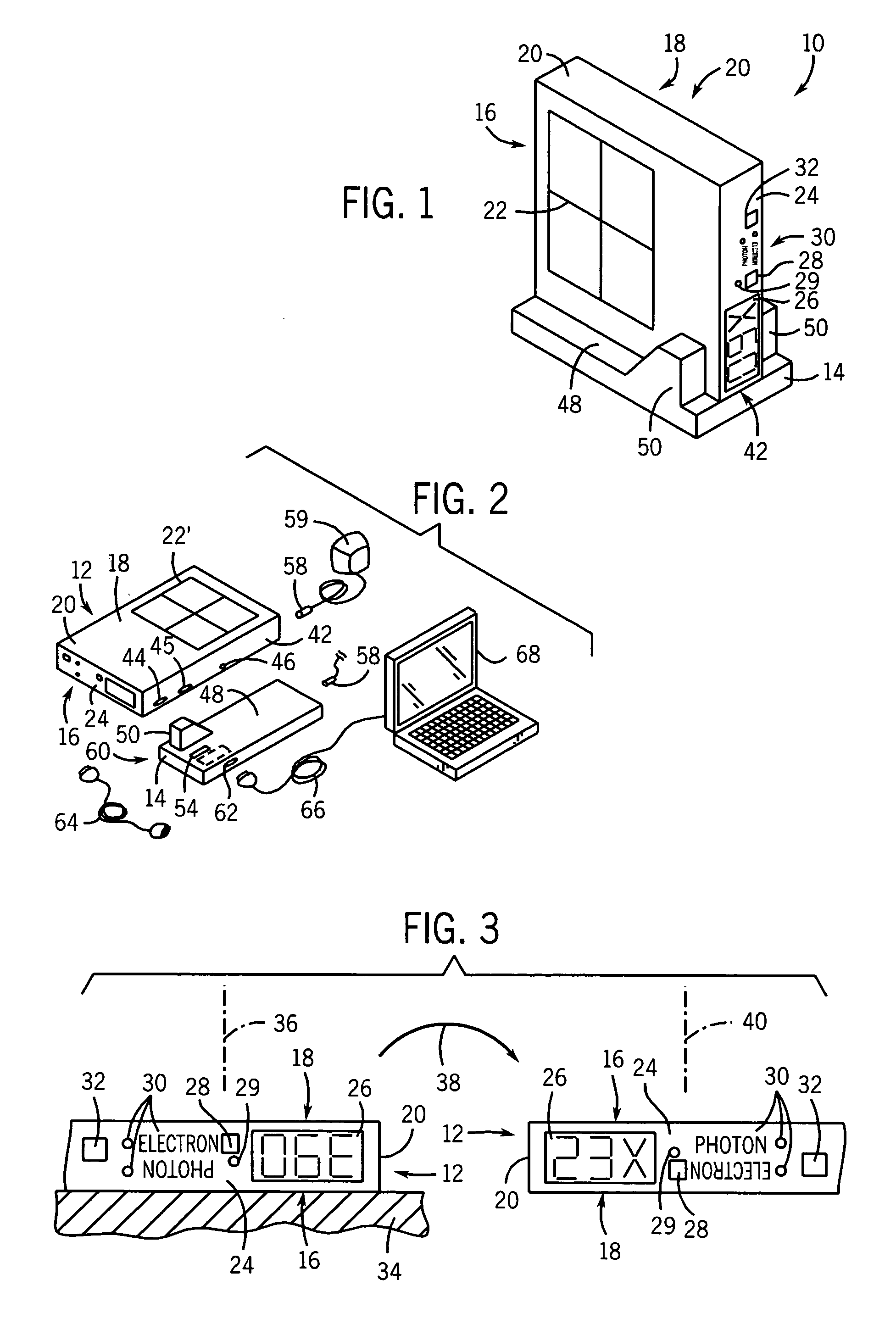 Wire-free, dual-mode calibration instrument for high energy therapeutic radiation