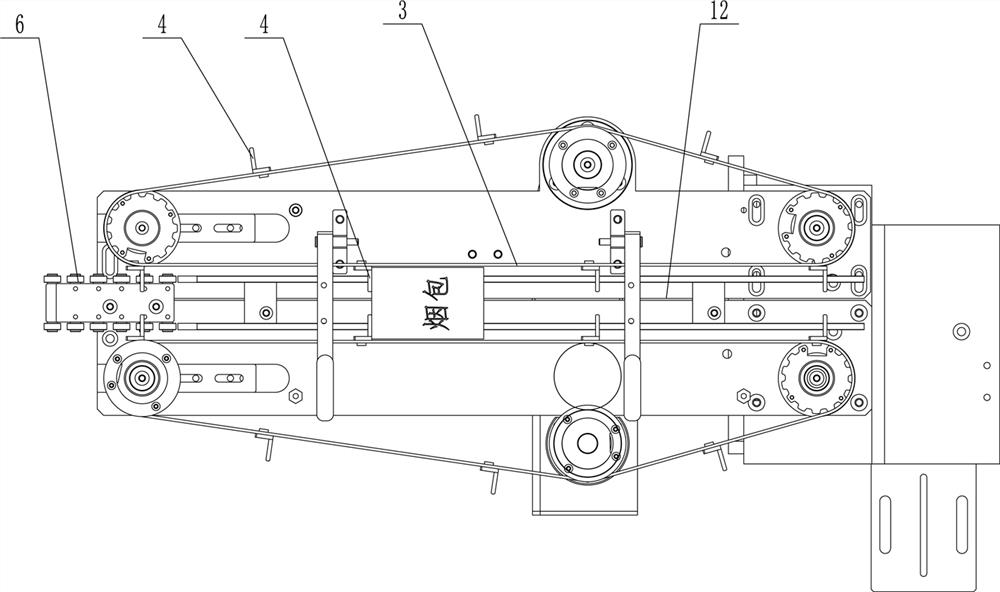 Flexible turning-around device for small cigarette packets