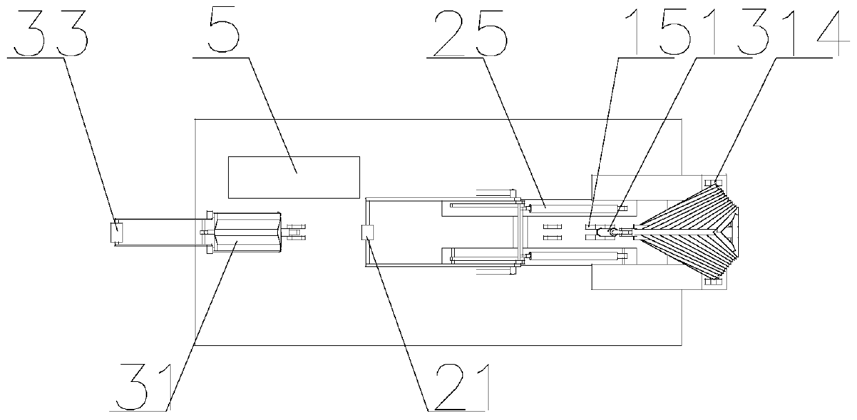 Automatic horizontal-arranging device of pile driving barge pile frame