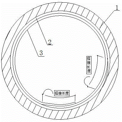 Strengthening method of pasting carbon fiber sheet on inner wall of large-diameter pipeline