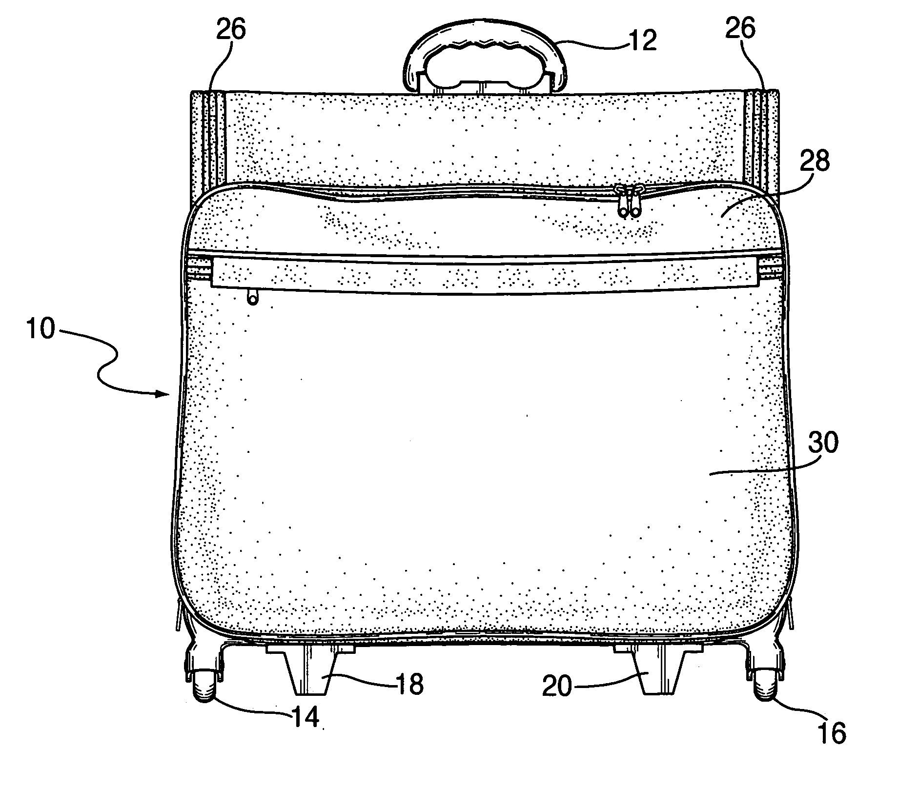 Luggage bag having a removable garment bag