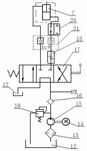 A hydraulic lifting control system for a twin-tire lifting axle