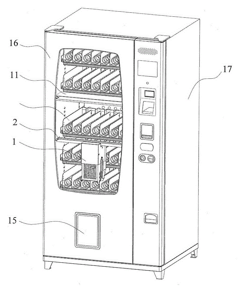 Material conveying device for automatic vending machine