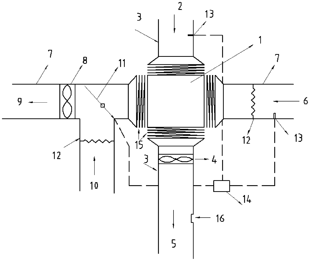 A frequency conversion fan heat recovery ventilation system for four-season ventilation in livestock and poultry houses