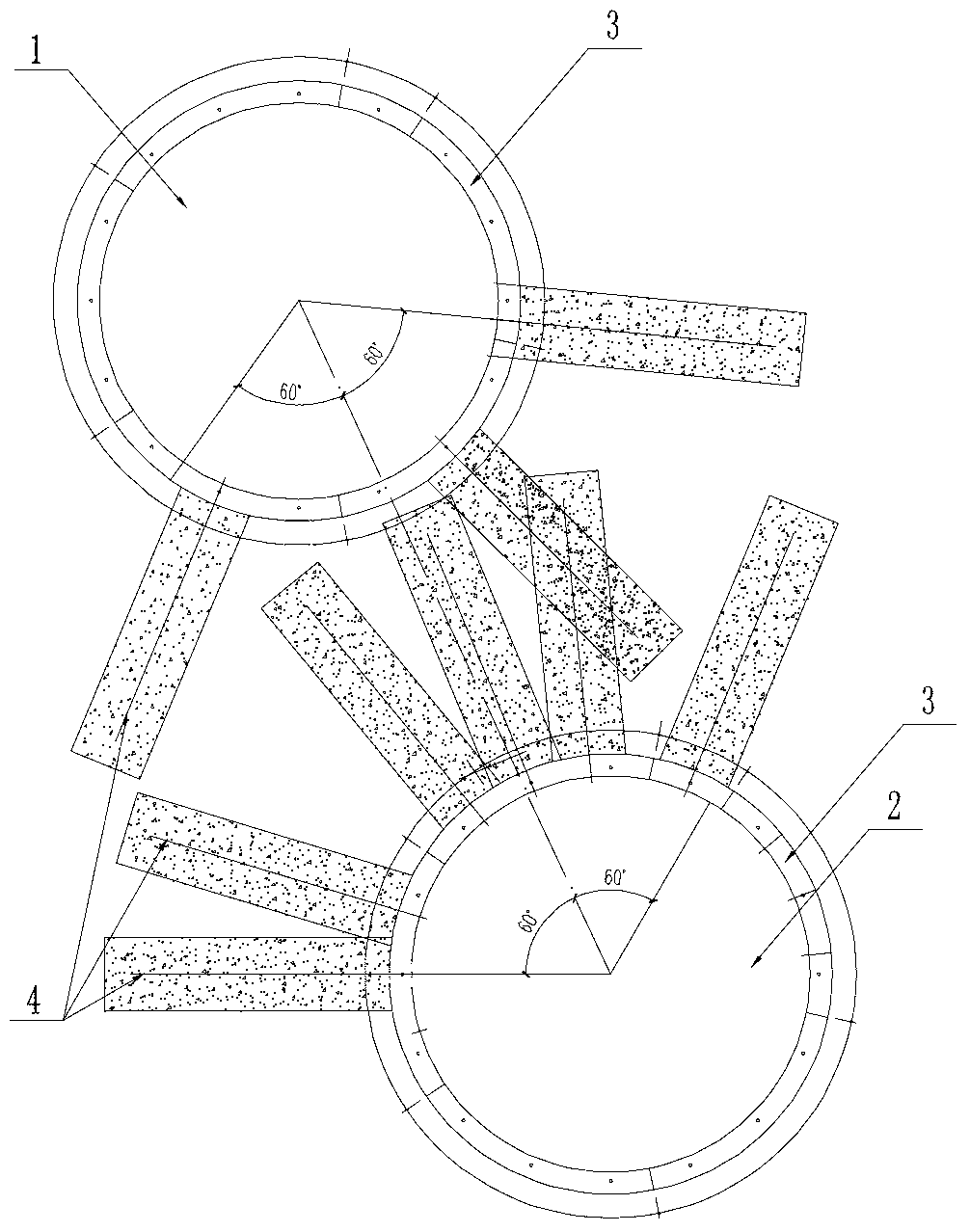 Construction method of overlapped shield tunnel