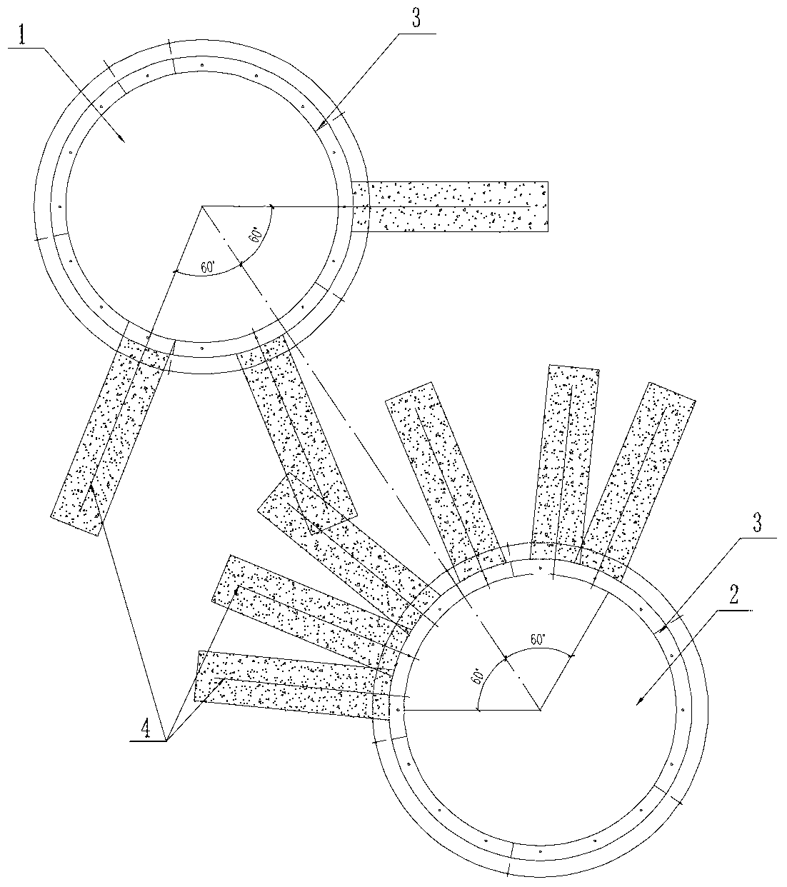 Construction method of overlapped shield tunnel