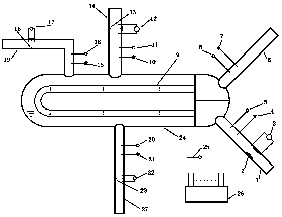 Online monitoring system and method for heat exchange efficiency of horizontal high-pressure heater