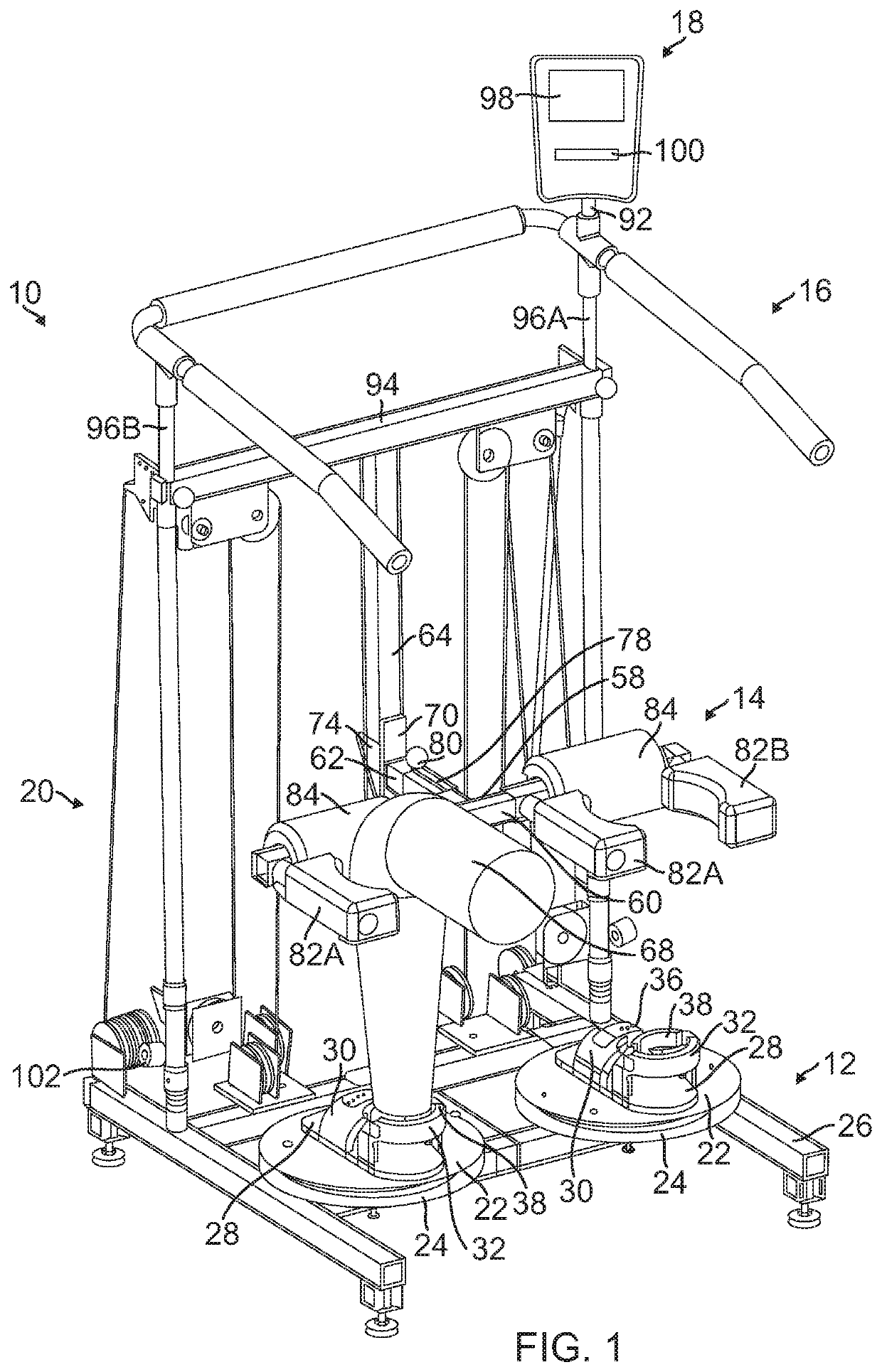 Isokinetic rotational testing, evaluation and training system