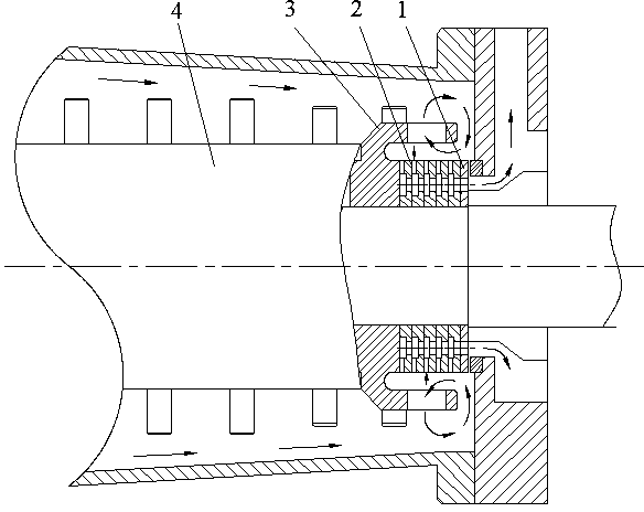 Overlapped turbine type bead separator of medium stirring mill