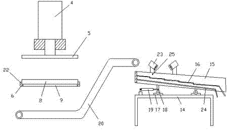 Dried tofu splitting-cutting and screening device