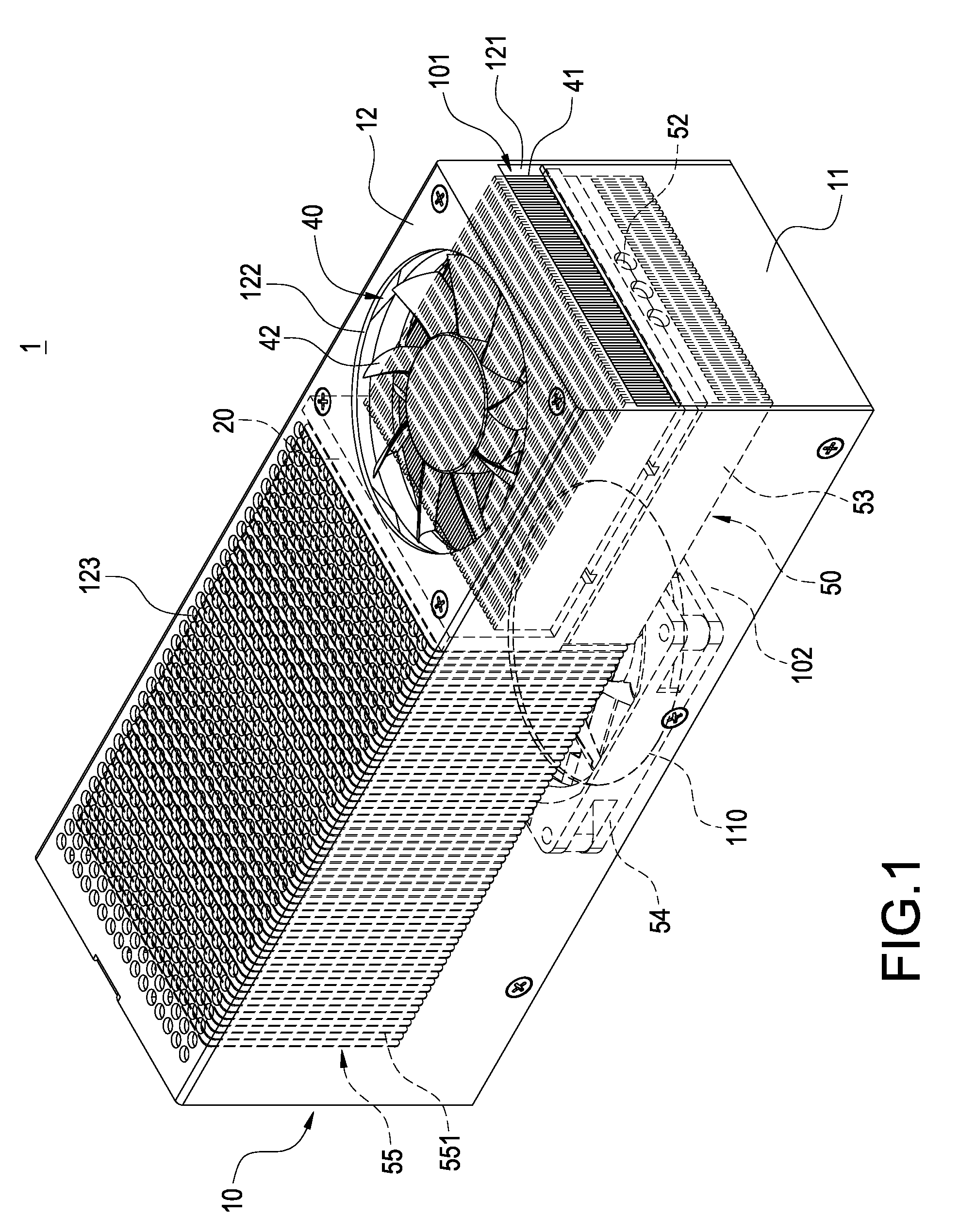 Heat-dissipating device for supplying cold airflow