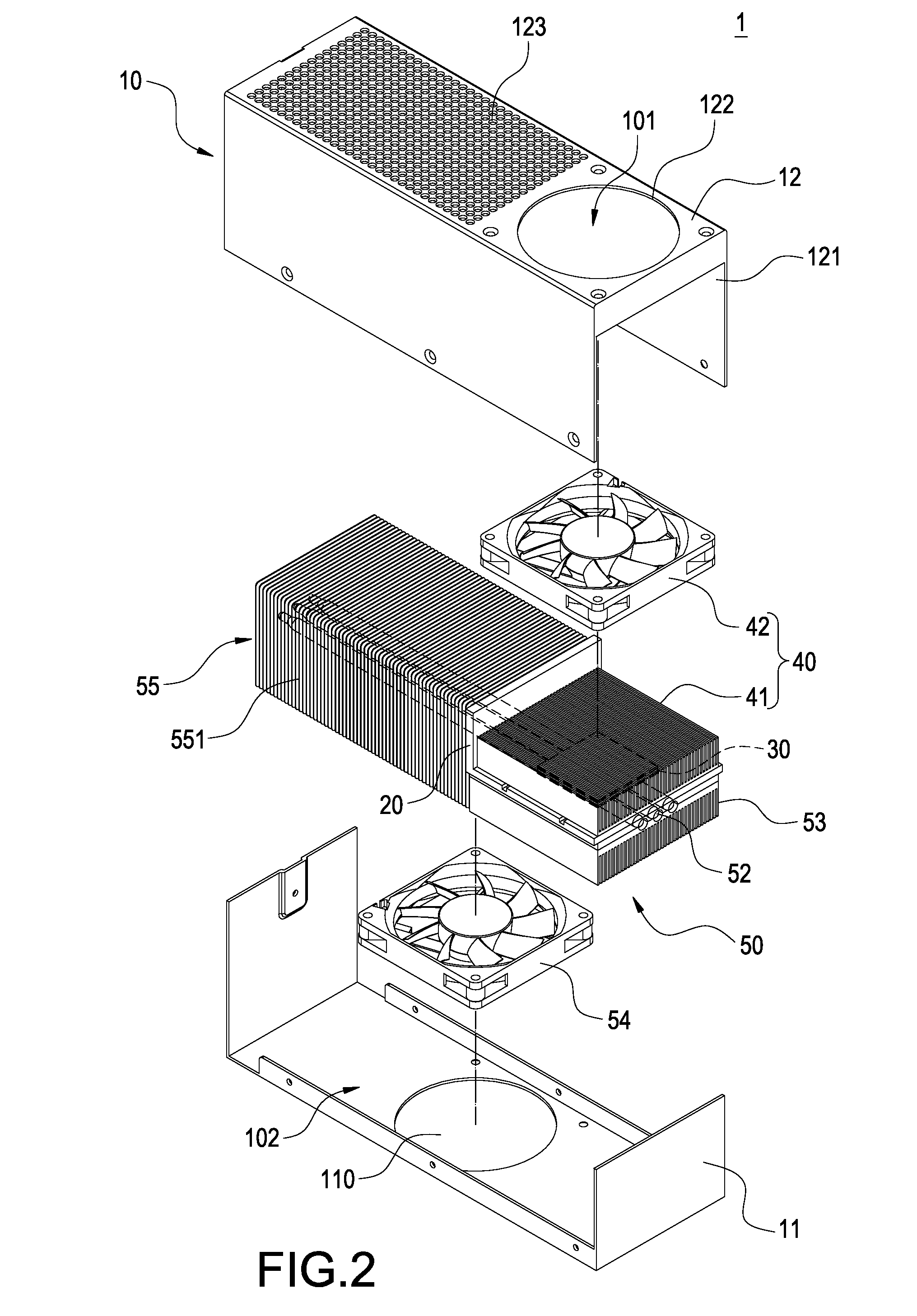 Heat-dissipating device for supplying cold airflow